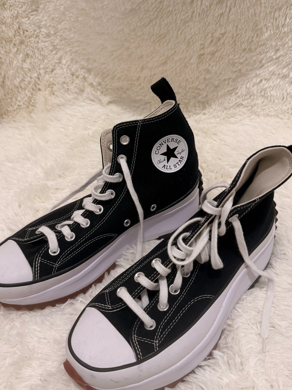 Converse Black & White Platform High Top Sneakers(NWOT)